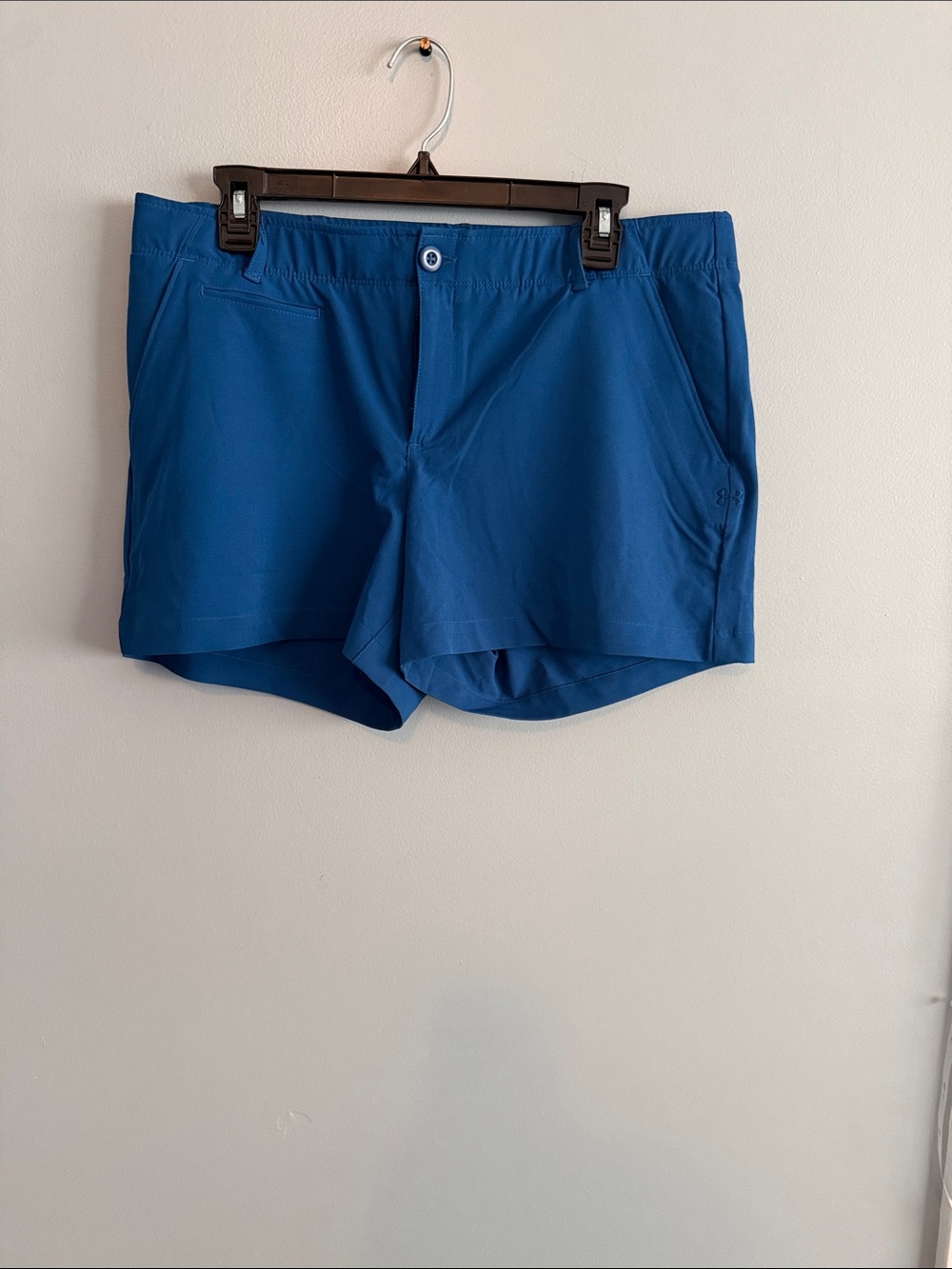 Under Armour Blue Athletic Shorts with Button Waist